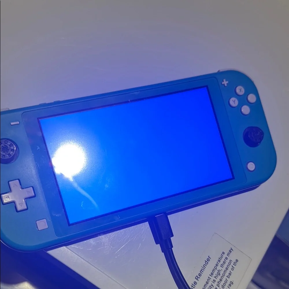 Nintendo Switch Lite Blue Handheld Console turquoise as is blue screen
